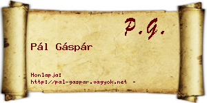 Pál Gáspár névjegykártya